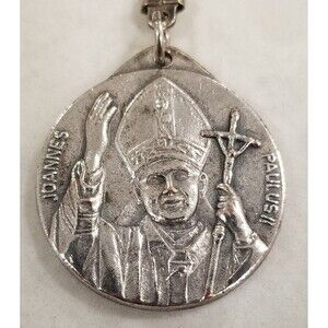 Vintage Pope John Paul II souvenir keychain pewter? 1983